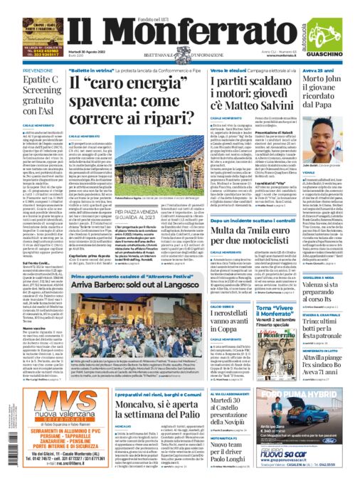 Il Monferrato - Edizione 63 del 30/08/2022